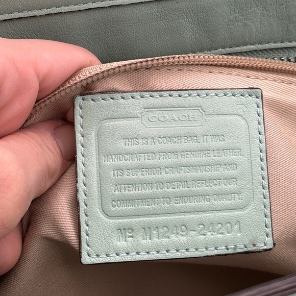 Coach Light Green Leather Satchel - Picture 4 of 5